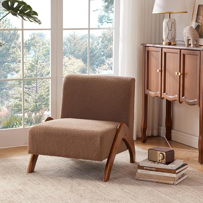 Oversized Accent Chair, upholstered armless mid Century Modern Living Room Chair - Image 6