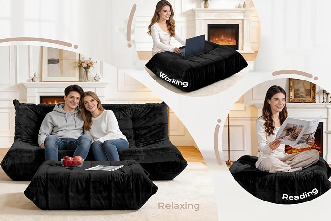 Bean Bag Pouf Ottoman, Foot Stool, Foot Rest - Image 4