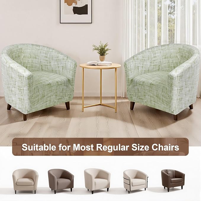 SearchI Club Chair Slipcover Stretch Barrel Chair Covers Printed Tub Chair - Image 7