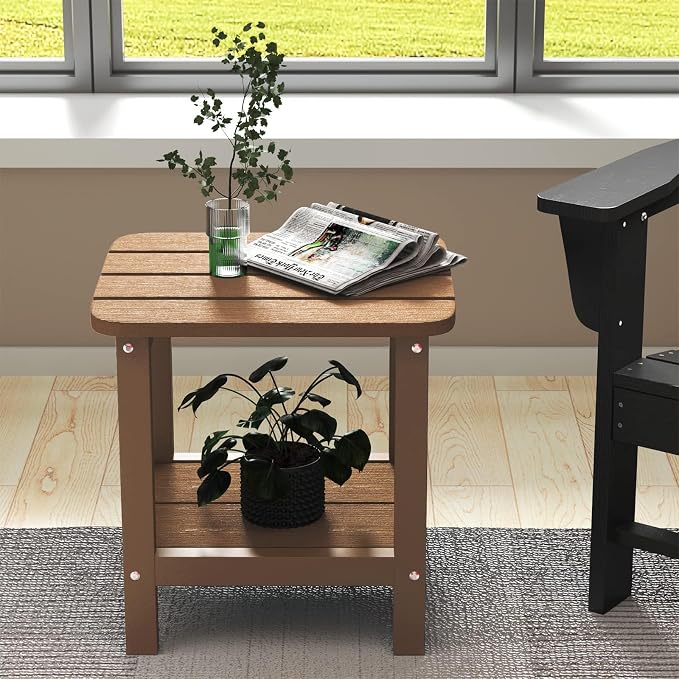 SERWALL Double Adirondack Side Table Rectangular End Table Set of 6 - Image 7