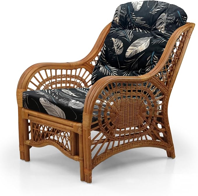 Malibu Lounge Living Accent Armchair Natural Rattan Wicker Handmade Design - Image 4