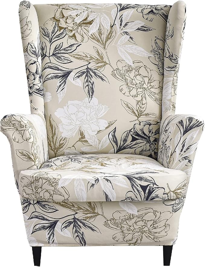 KRFOONN Wingback Chair Covers Slipcovers 2 Piece Stretch Wing Chair Covers by KRFOONN