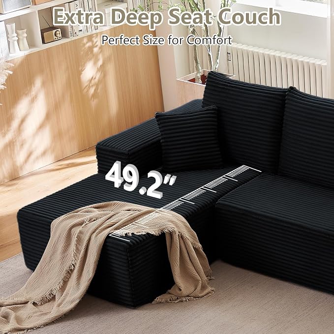 Sectional Cloud Couch for Living Room, Modular Floor Deep-Seat Sofa, Big Comfy - Image 5