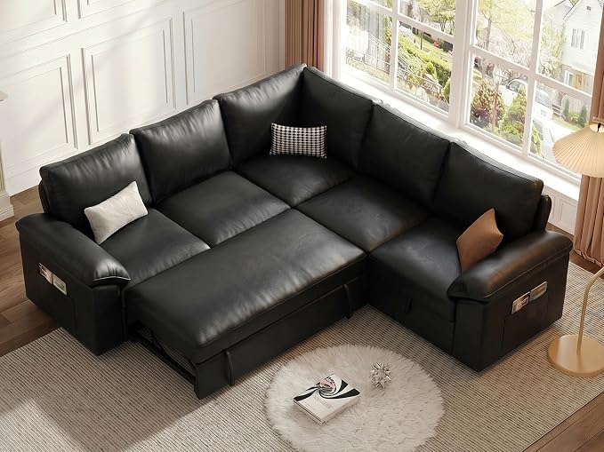 85 Inch Faux Leather Modular Sectional Sofa - Image 9