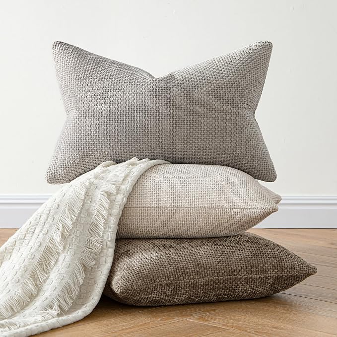 MIULEE Pack of 2 Couch Throw Pillow Covers 16x16 Inch Neutral Khaki Modern Boho - Image 4