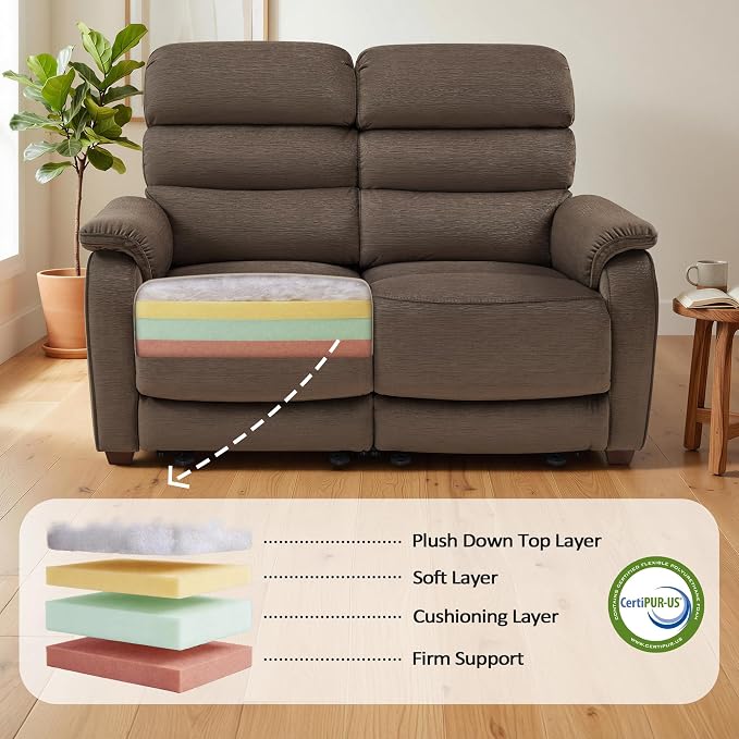 MCombo 61.6'' Wall Hugger Power Loveseat Recliner, Reclining Loveseat - Image 8