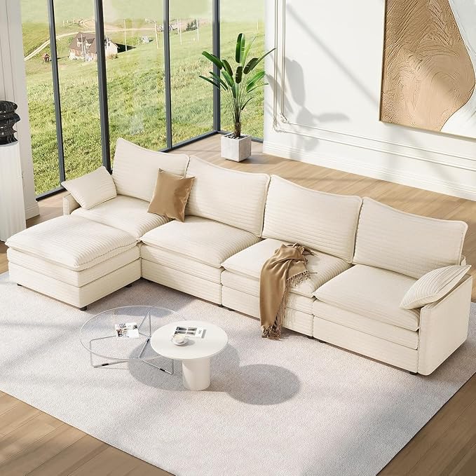 Vesgantti 142" Cloud Couch Sectional Modular Sofa, Comfy Sectional Couch by Vesgantti