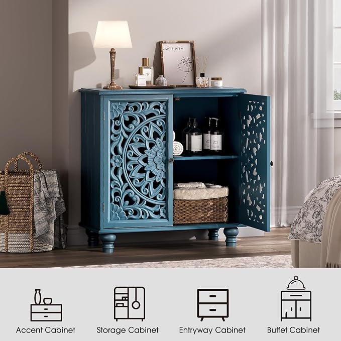 JOINICE Blue Accent Cabinet - Image 4