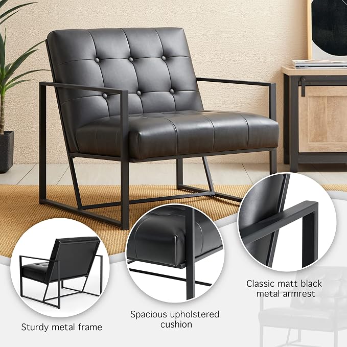 Glitzhome Mid Century Modern Accent Chair, Modern Living Room Chairs - Image 5