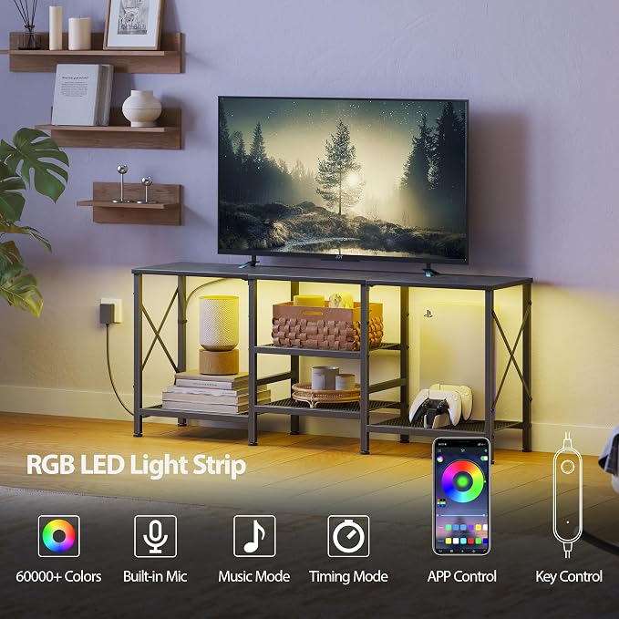 JARHETUN TV Stand with LED Lights - Image 4