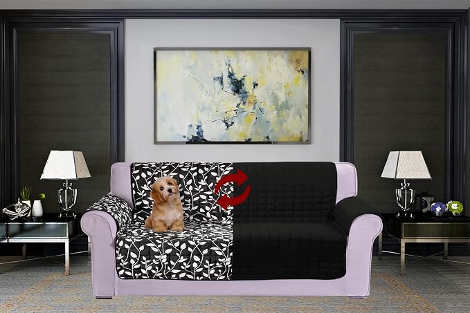 Elegant Comfort Quilted Furniture Protectors Solid and Printed Design - Image 2