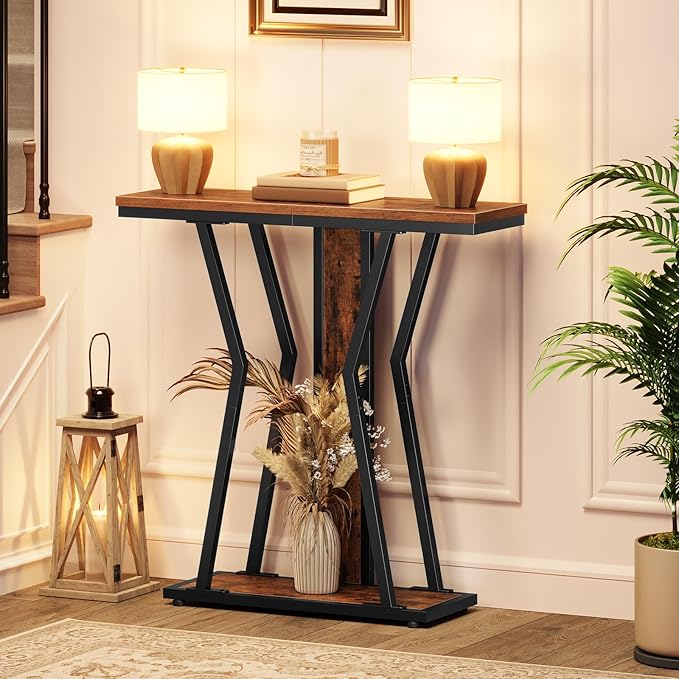HOOBRO Narrow Console Table, 29.5" Small Entryway Table - Image 2