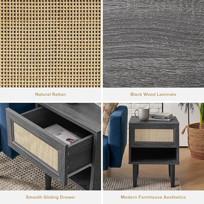 mopio Haylee Rattan Side Table, Small Accent Tables - Image 6