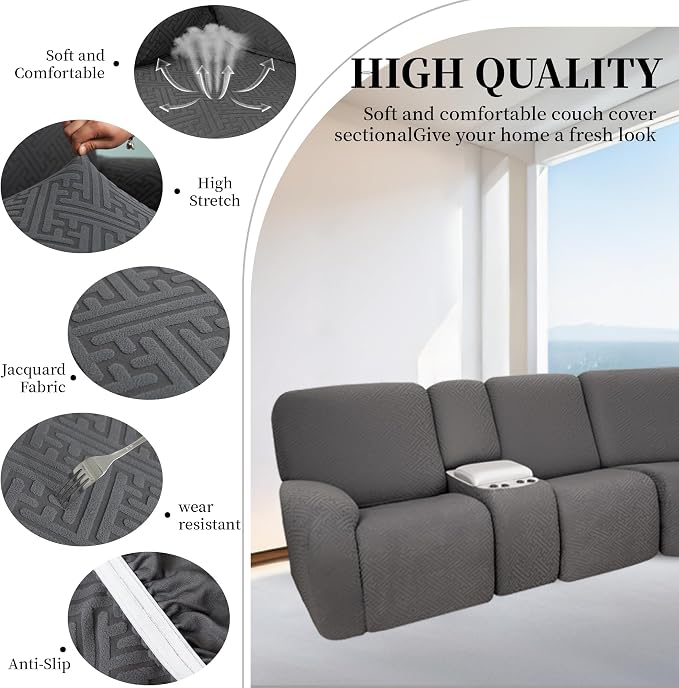 100% Waterproof Sectional Recliner Couch Covers - Image 6