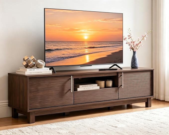 Amada 58" TV Stand for TVs up to 65 Inch, Fluted Entertainment Center by AMADAHOMEFURNISHING