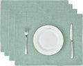 BALCONY & FALCON Placemats Set of 4 Faux Linen Cloth Place Mats Washable by BALCONYFALCON