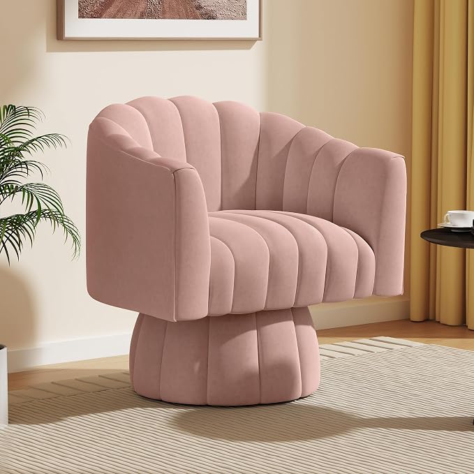 Dewhut Swivel Accent Chair, 360° Swivel Barrel Chair by FocusOnQualityFurniture