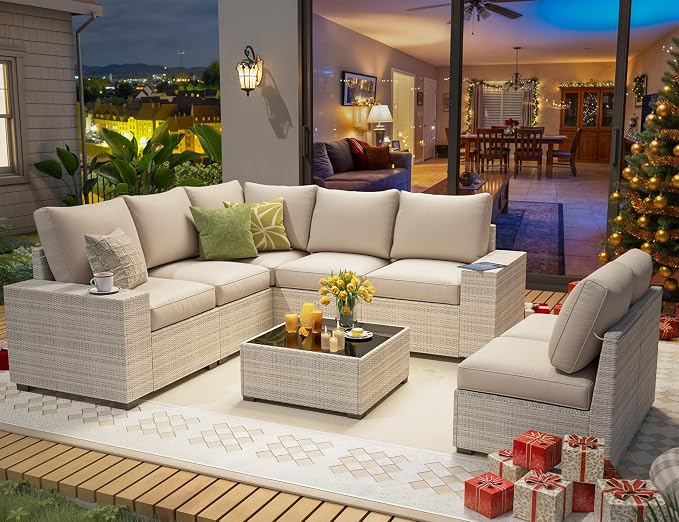 olimix 8 Piece Outdoor Patio Furniture Set, Outdoor Sectional Furniture by Olimix