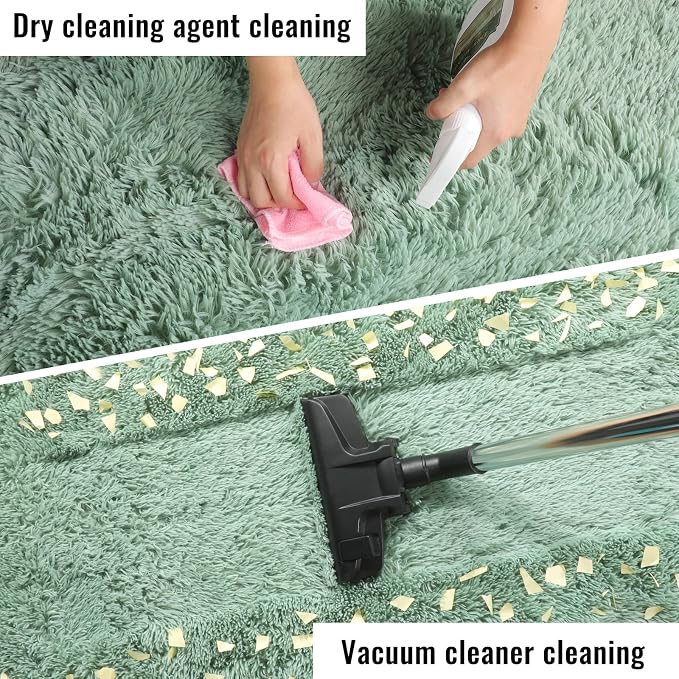 PAGISOFE Sage Green Rugs for Bedroom, 4x6 Ft Rectangle Fluffy Rug Plush Fuzzy - Image 8