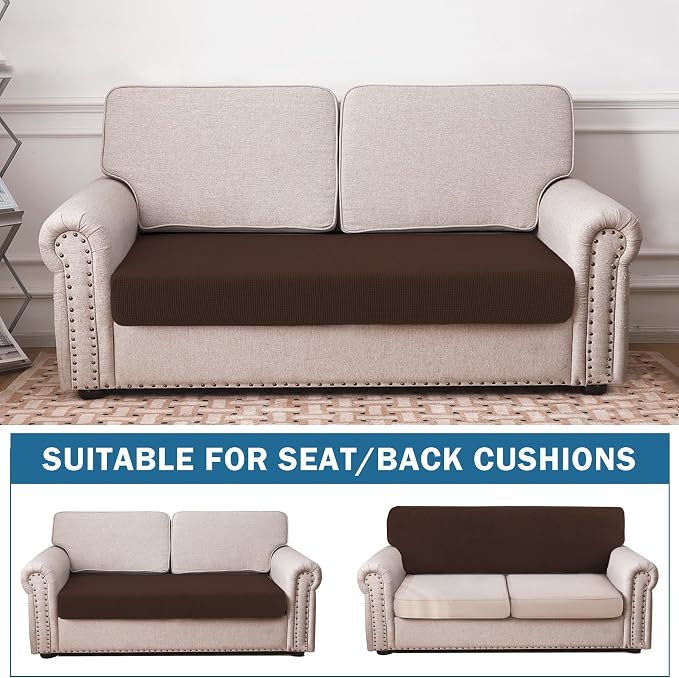 Water Repellent Couch Cushion Cover Loveseat Cover, Stretch Sectional Sofa Seat - Image 2