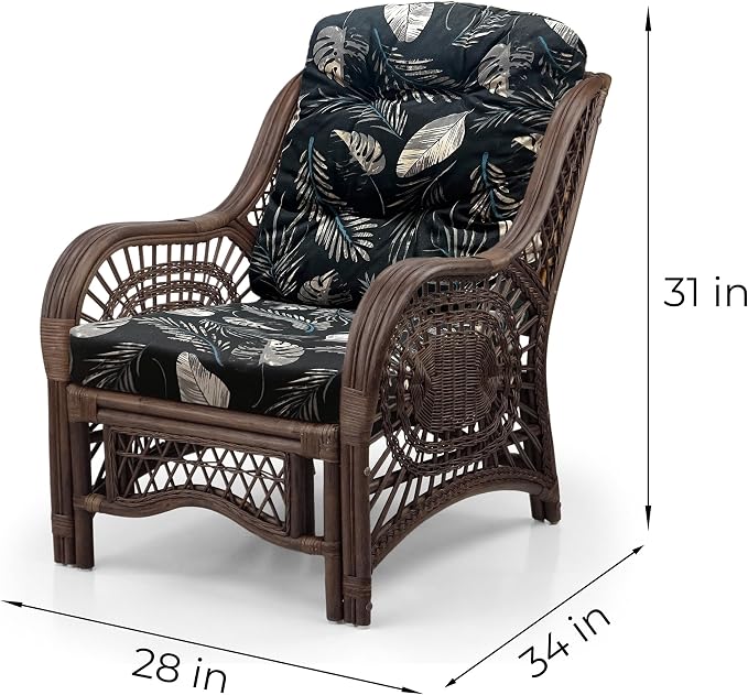 Malibu Lounge Set of 4: 2 Natural Rattan Wicker Chairs, Three-Seater Sofa and - Image 3