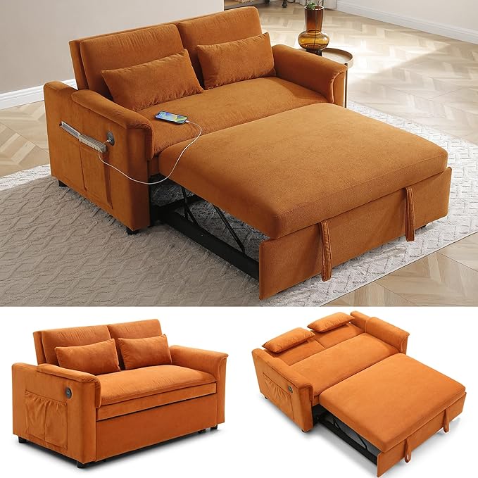 55.5" Small Sleeper Sofa Couch by LITVZ
