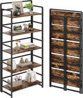 No Assembly Folding Bookshelf, 5 Tiers Collapsible Book Shelf by THKKYHomeOfficeFurniture