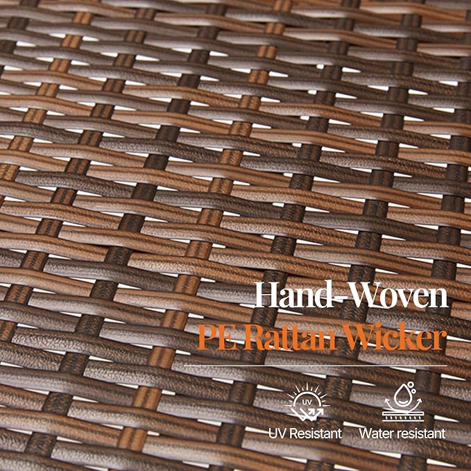 Sweetcrispy 4-Piece Patio Furniture Set, Weather-Resistant PE Rattan Wicker - Image 4