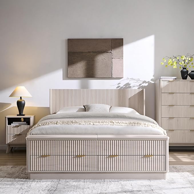 T4TREAM Fluted Queen Size Bed Frame - Image 3