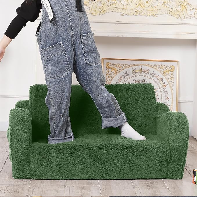 MOMCAYWEX Kids Sofa, 2-in-1 Flip-Out Foam Couch, Soft Play Lounge Chair - Image 5
