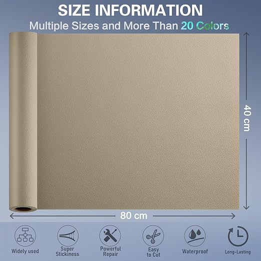 Self Adhesive Leather Repair Patch Kit, 31.4 in x 16 in Large Vinyl Leather - Image 3