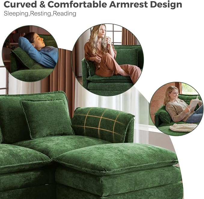 ELUCHANG Oversized 153" Modular Sectional Sofa, Comfy Cloud Couch, U Shaped - Image 5