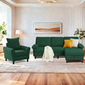 2PCS Sectional Sofa Set with Ottoman, Modern Linen 4 Seater Couch Set with Side by PingLiangHome