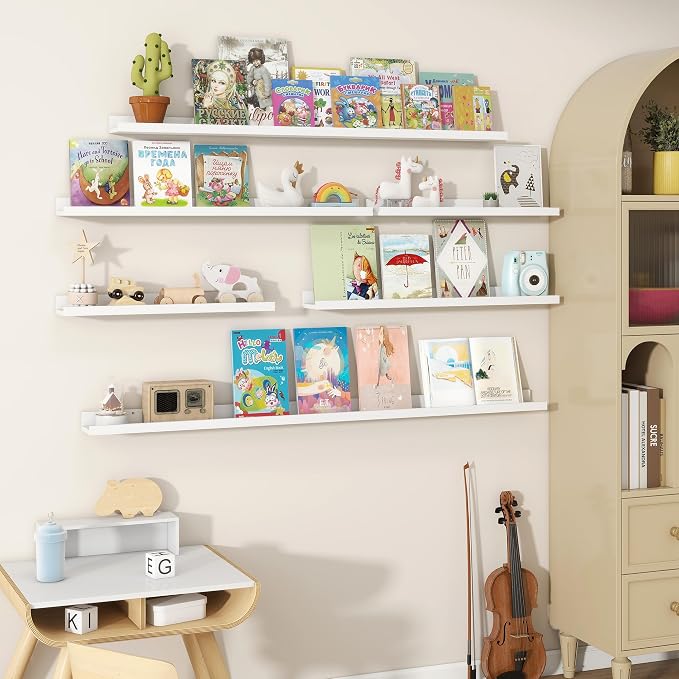 Fun Memories Picture Ledge Shelves Set of 2, 24 Inch Rustic Wall Mounted - Image 6