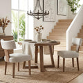 HNY Mid Century Modern Dining Chairs Set of 2, Farmhouse PU Leather Upholstered by HNY