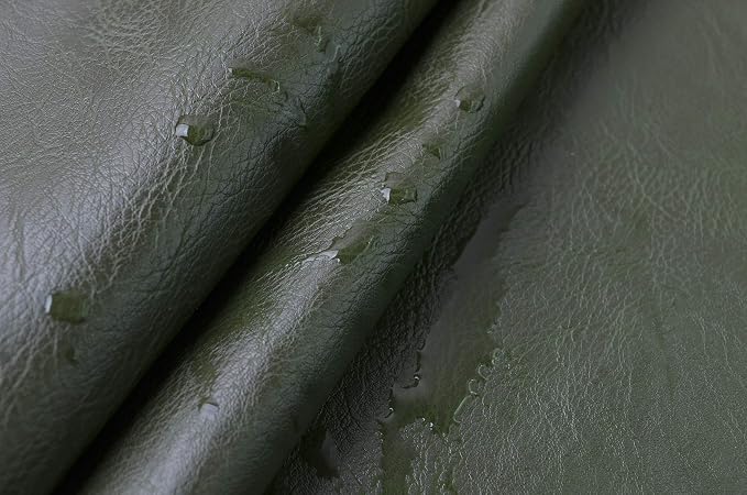 Wento Thick Half Yard Faux Leather Fabric Soft Skin Grain PU Leather - Image 5