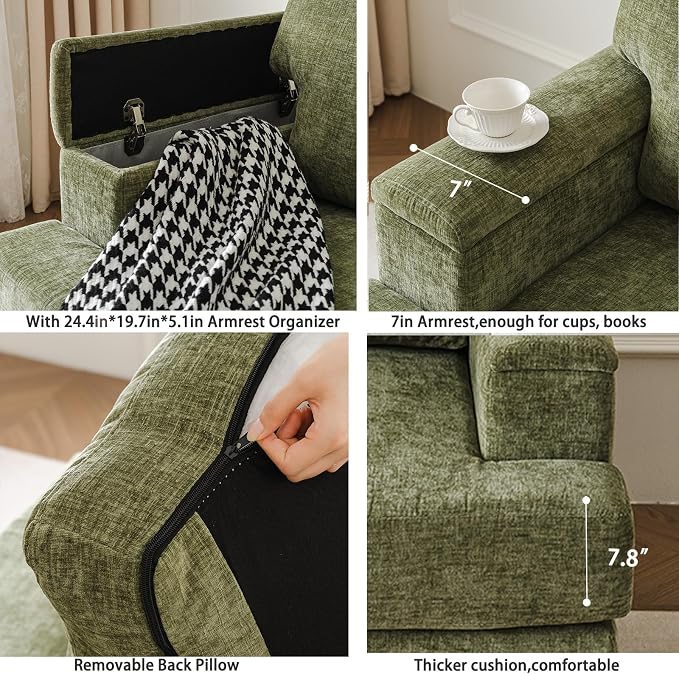 Oversized Accent Chair with Armrest Organizer, Comfy Living Room Chairs with - Image 7