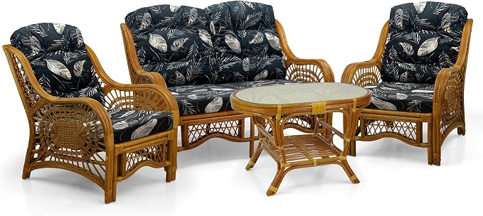 Malibu Lounge Living Accent Armchair Natural Rattan Wicker Handmade Design - Image 5