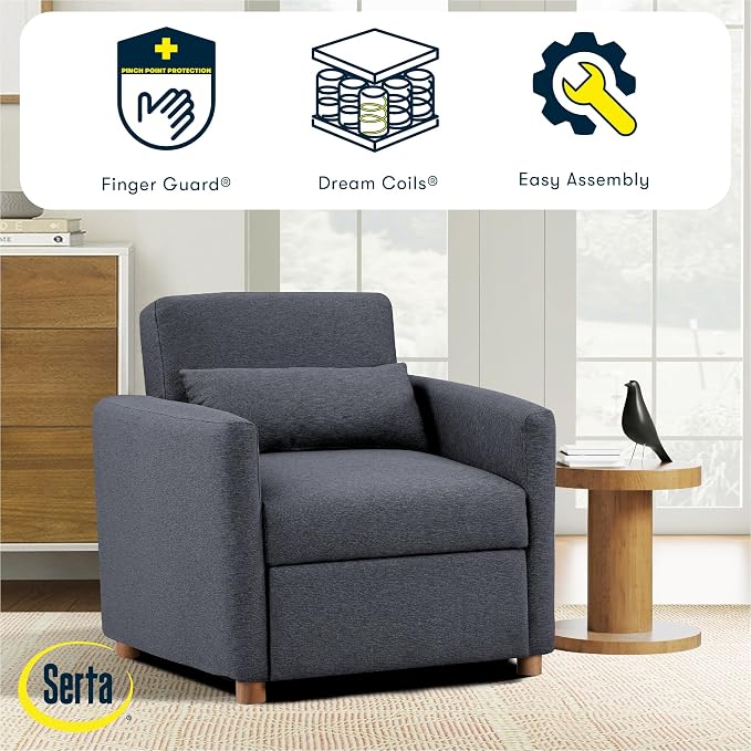 Serta® Corwin 36" Convertible Accent Chair, Dreamcoil® Comfort, FingerGuard® - Image 6
