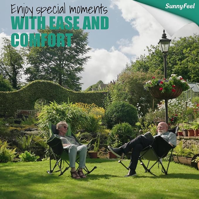 SUNNYFEEL Oversized Rocking Camping Chair 2 Pack, Fully Padded Patio Chair - Image 4