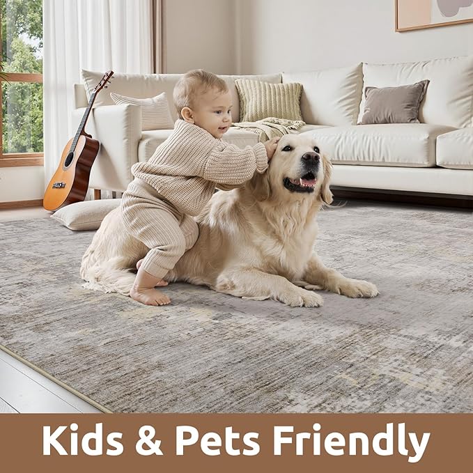 9 x 12 Area Rugs for Living Room, Machine Washable Non Slip Rug Ultra Soft Low - Image 5