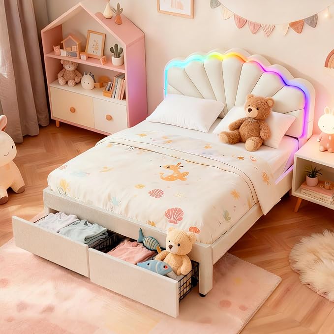 White Upholstered Bed Children’s Bed by BIOEVER