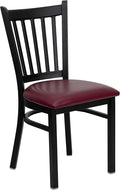 Flash Furniture 4 Pack HERCULES Series Black Vertical Back Metal Restaurant by FlashFurniture
