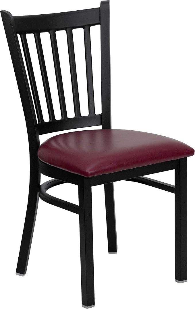 Flash Furniture 4 Pack HERCULES Series Black Vertical Back Metal Restaurant by FlashFurniture