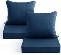 Summsun Outdoor Chair Cushions, Faux Linen Backrest and Deep Seat Cushion Set by SUMMSUN