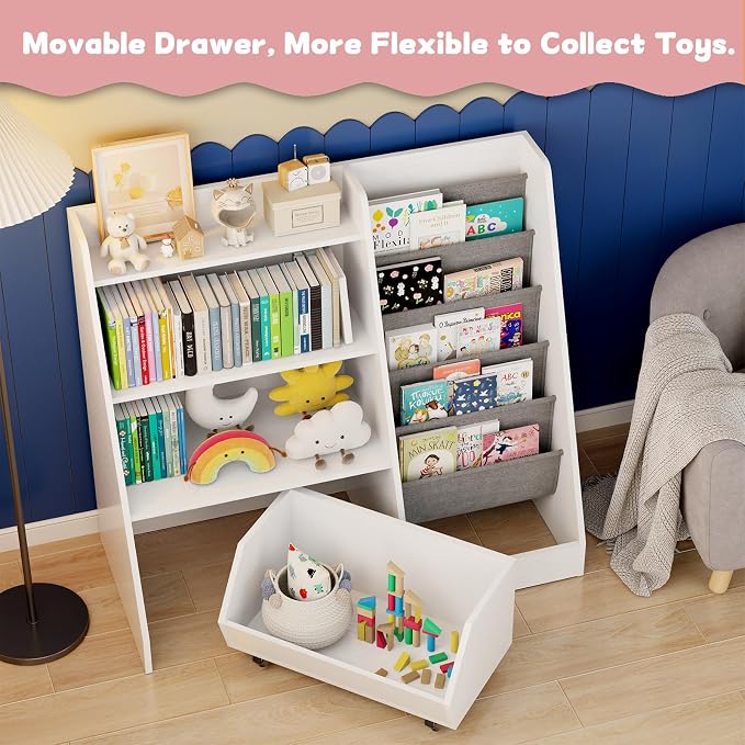 COZPAW Kids Bookshelf and Toy Storage, 4 Tier Toddler Bookshelf - Image 3