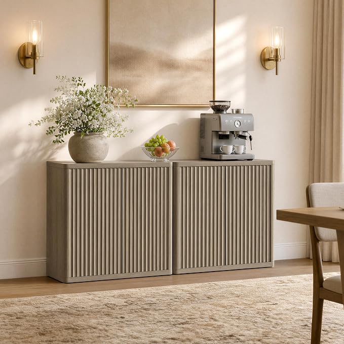 SICOTAS Buffet Cabinet with Storage 34.6" Sideboard Accent Modern Credenza with - Image 7