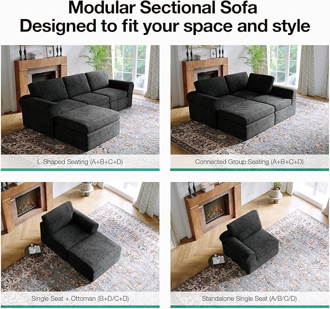 Novilla 108" Modular Sectional Sofa, Modular Sectional Couches - Image 18