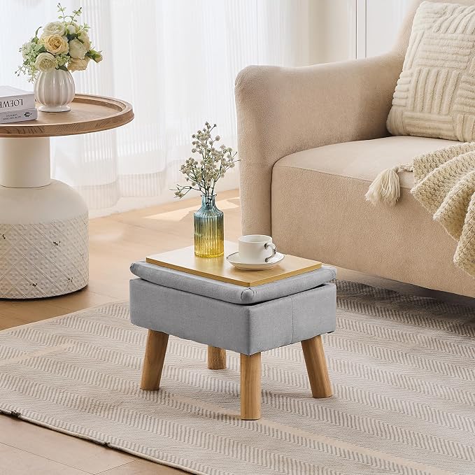 Storage Ottoman, Small Foot Stool Ottoman - Image 6