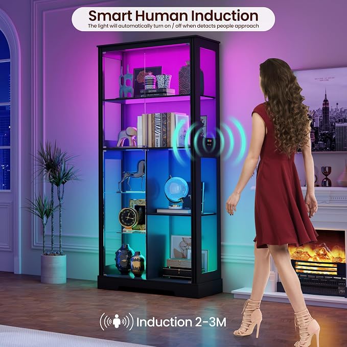 71” Glass Display Cabinet with RGB Light - Image 4